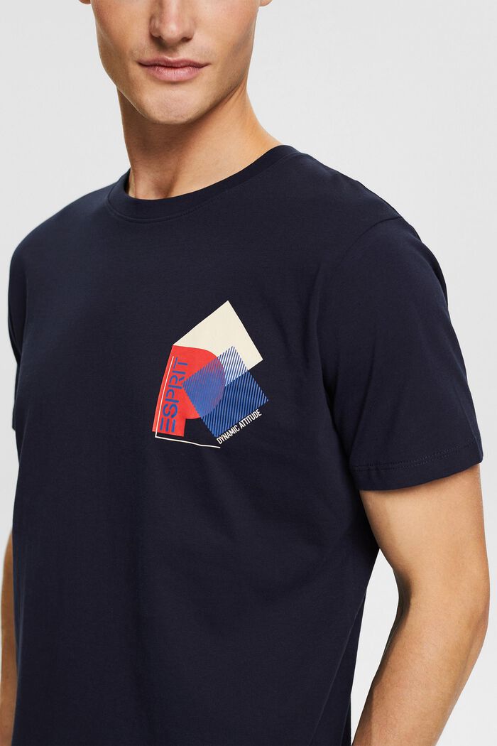 Jersey-T-Shirt mit Print, Bio-Baumwolle, NAVY, detail image number 1