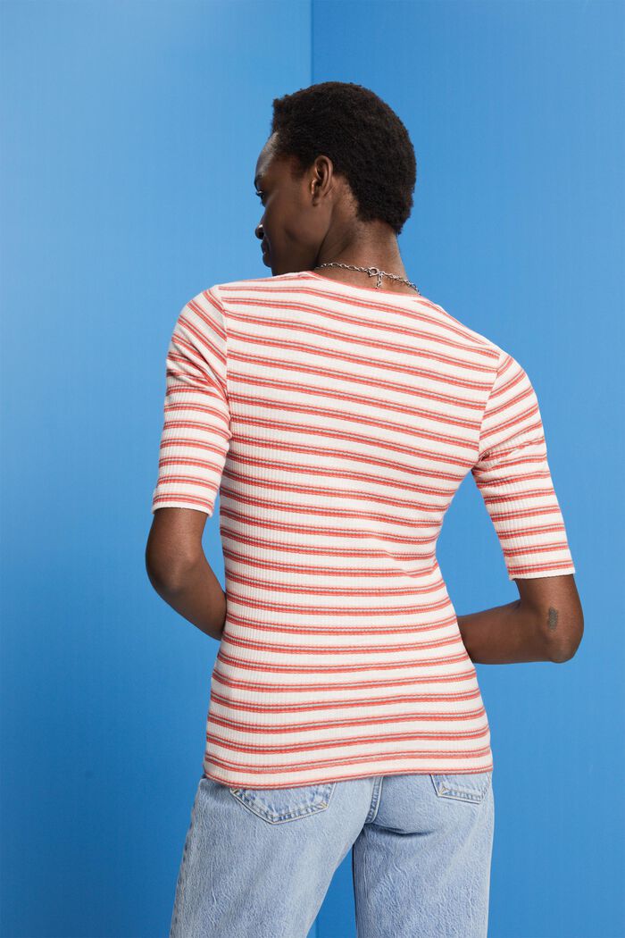 Streifen-T-Shirt aus Bio-Baumwolle, PASTEL PINK, detail image number 3