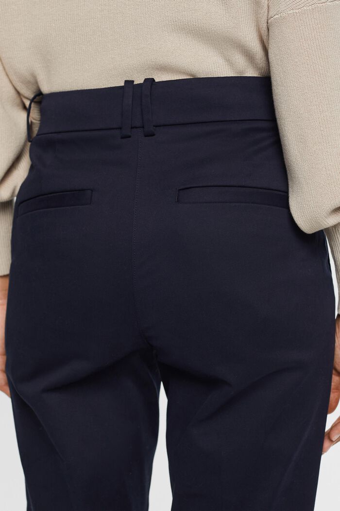 Schmal geschnittene Hose mit hohem Bund, NAVY, detail image number 4