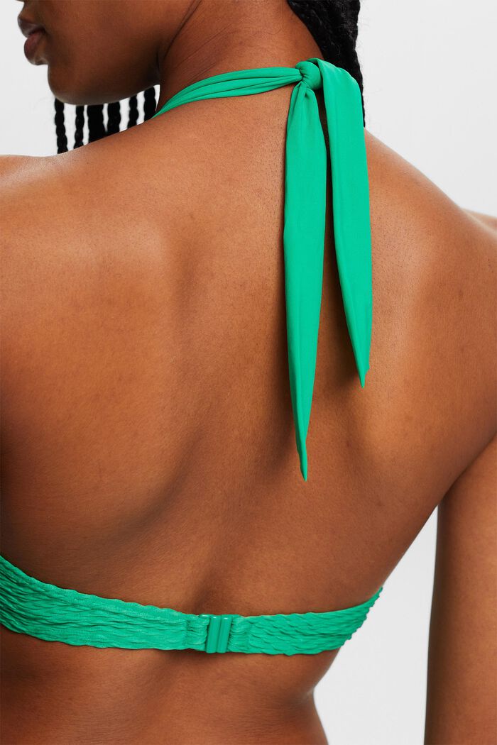 Recycelt: Strukturiertes Bügel-Bikinitop, GREEN, detail image number 3