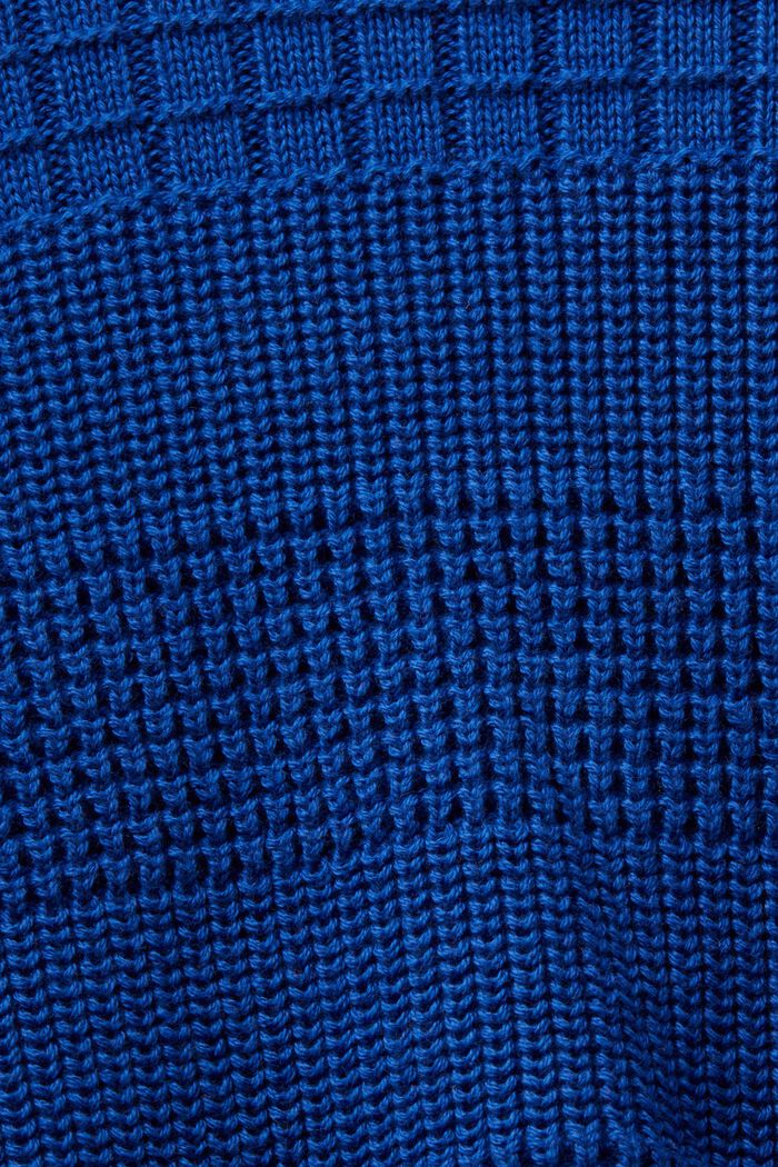 Strukturierter Rundhalspullover, BRIGHT BLUE, detail image number 5