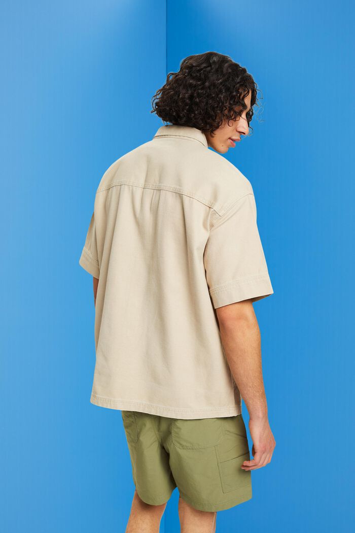 Kurzärmeliges Hemd im Boxy-Style, SAND, detail image number 3