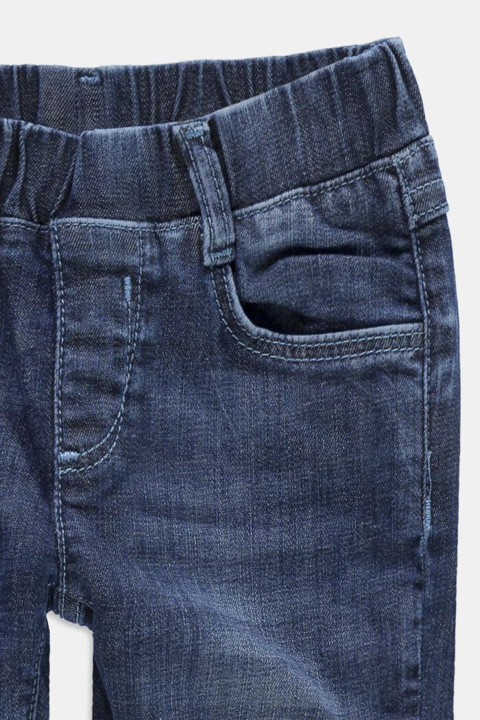 Recycelt: Jeans mit elastischem Bund, BLUE MEDIUM WASHED, detail image number 2