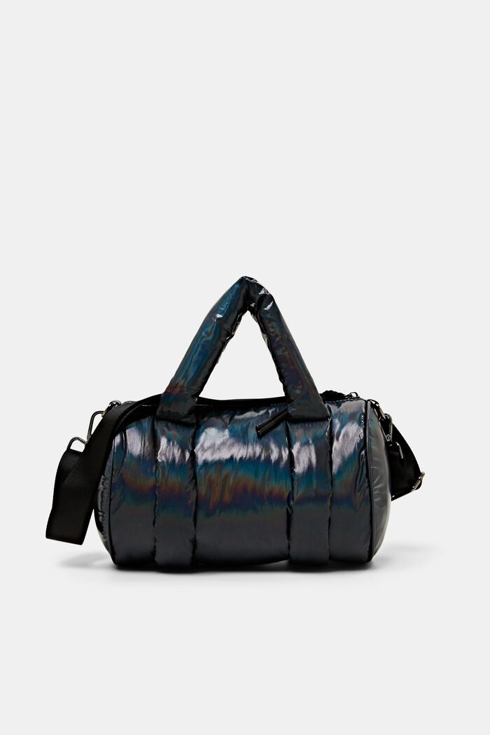 Kleine Puffer Bag mit holografischem Design, GUNMETAL, detail image number 0