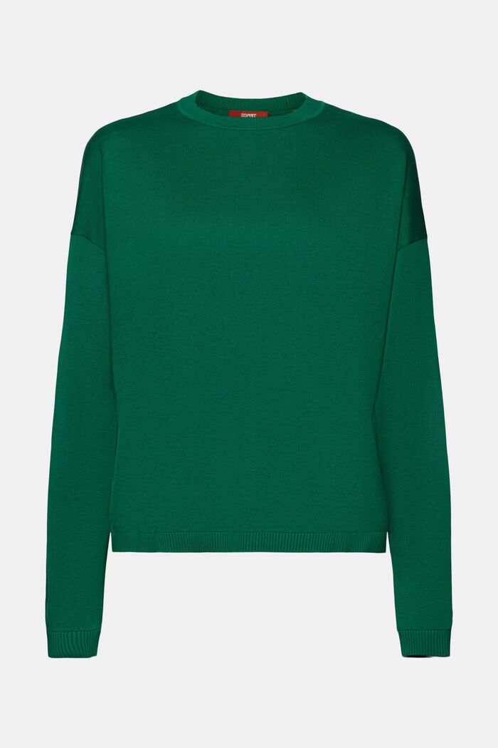 Oversize Pullover, 100 % Baumwolle, DARK GREEN, detail image number 7