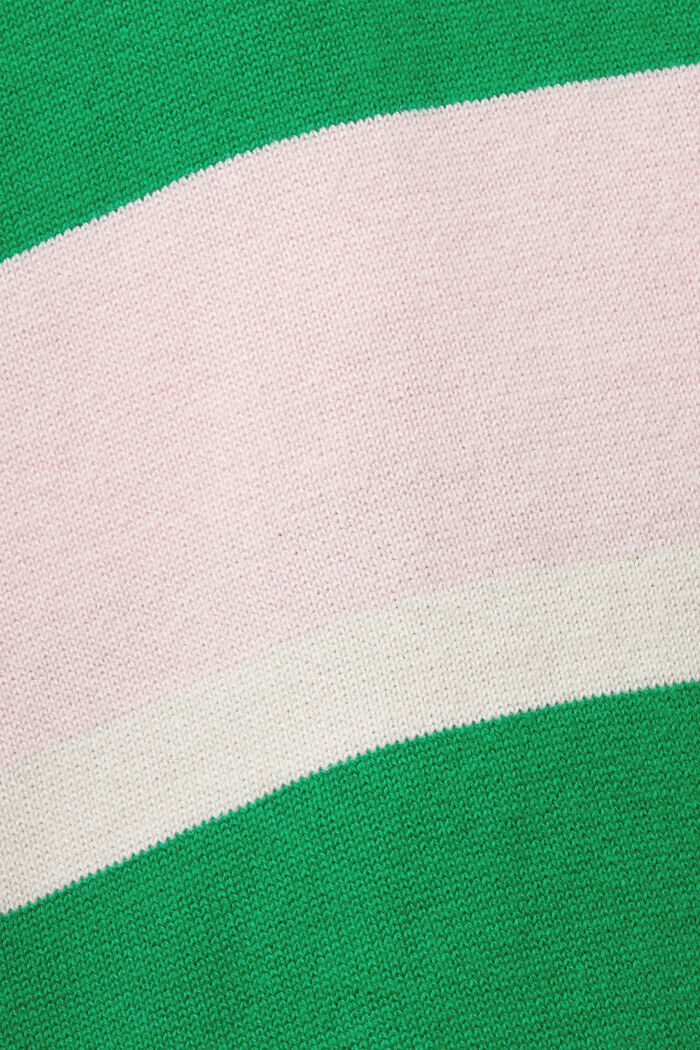 Gestreiftes Baumwoll-T-Shirt mit Logo und Polokragen, GREEN, detail image number 5