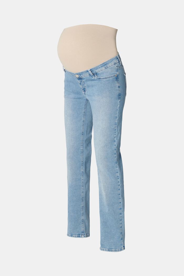 Jeans mit geradem Beinverlauf und Überbauchbund, LIGHTWASH, detail image number 5