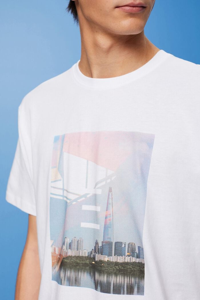 Baumwoll-T-Shirt mit Print, WHITE, detail image number 2