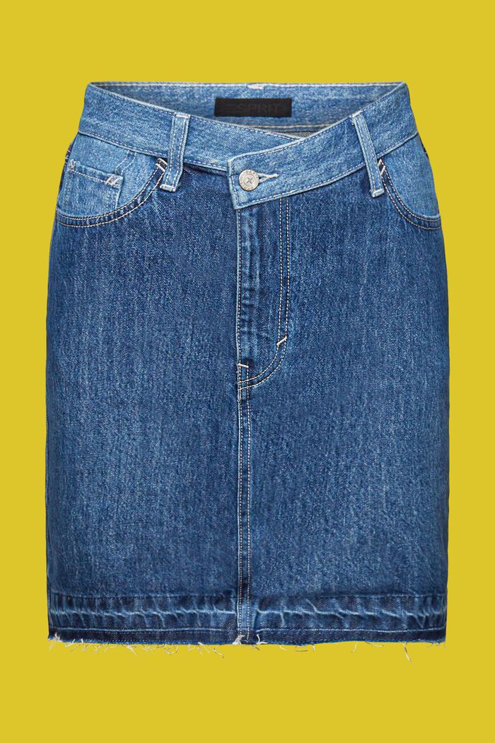Jeans-Minirock mit asymmetrischem Saum, BLUE DARK WASHED, detail image number 7