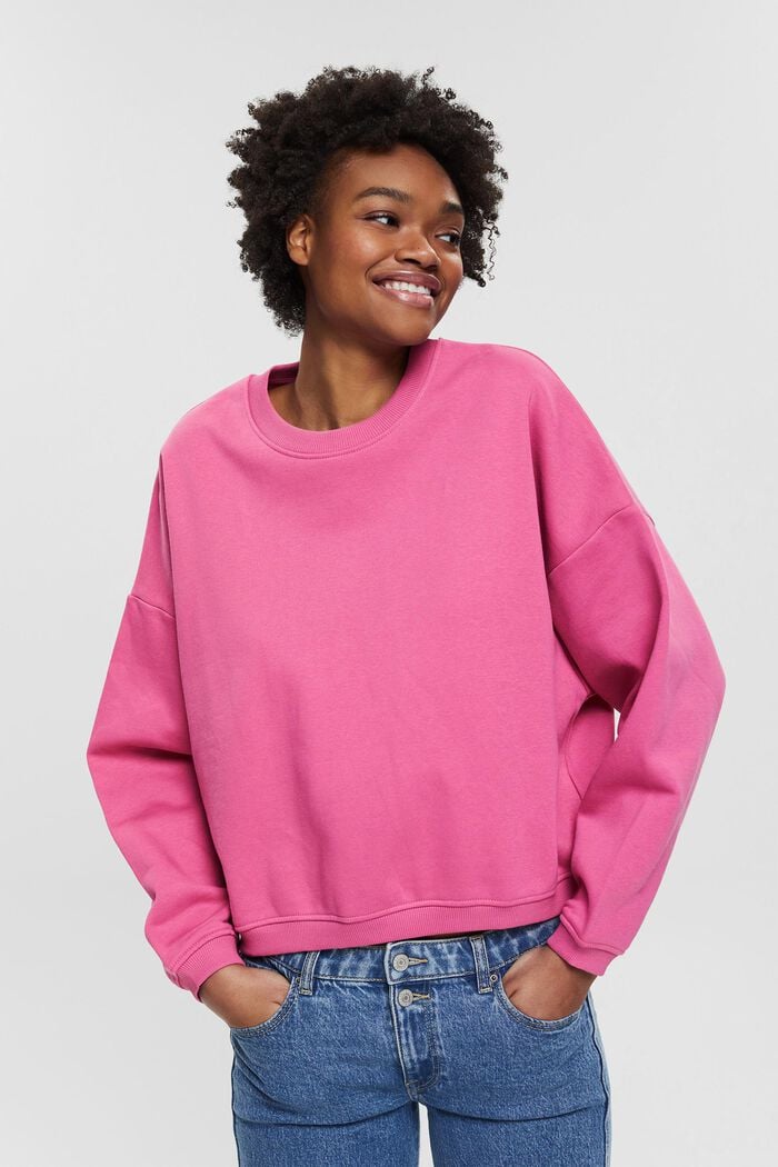 Cropped Sweatshirt mit Bio-Baumwolle, PINK, detail image number 0
