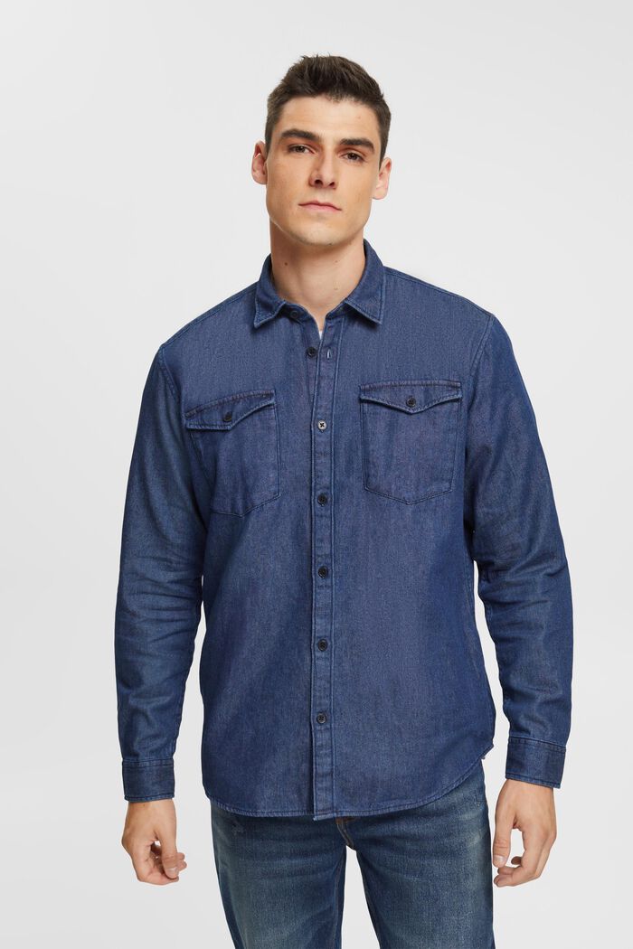 Denim-Shirt, BLUE DARK WASHED, detail image number 0