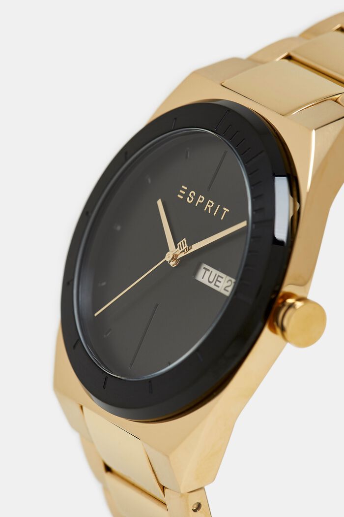 Edelstahl-Uhr mit Gliederarmband, GOLD, detail image number 1