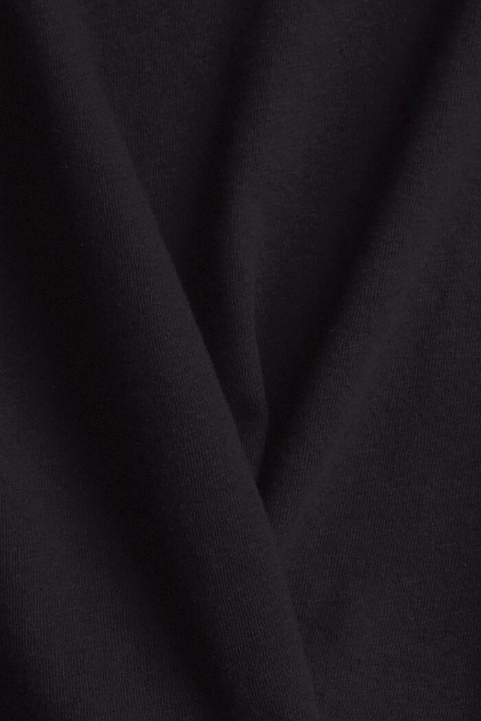 Mit Leinen: unifarbenes T-Shirt, BLACK, detail image number 4