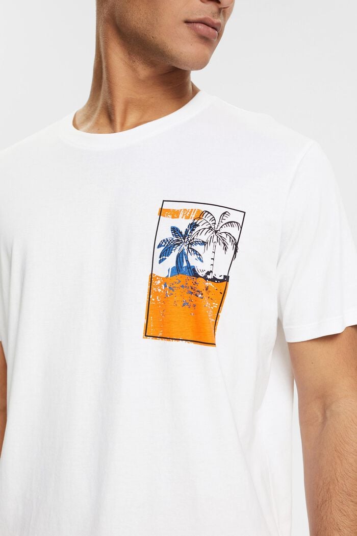 Jersey-T-Shirt mit Print, WHITE, detail image number 2