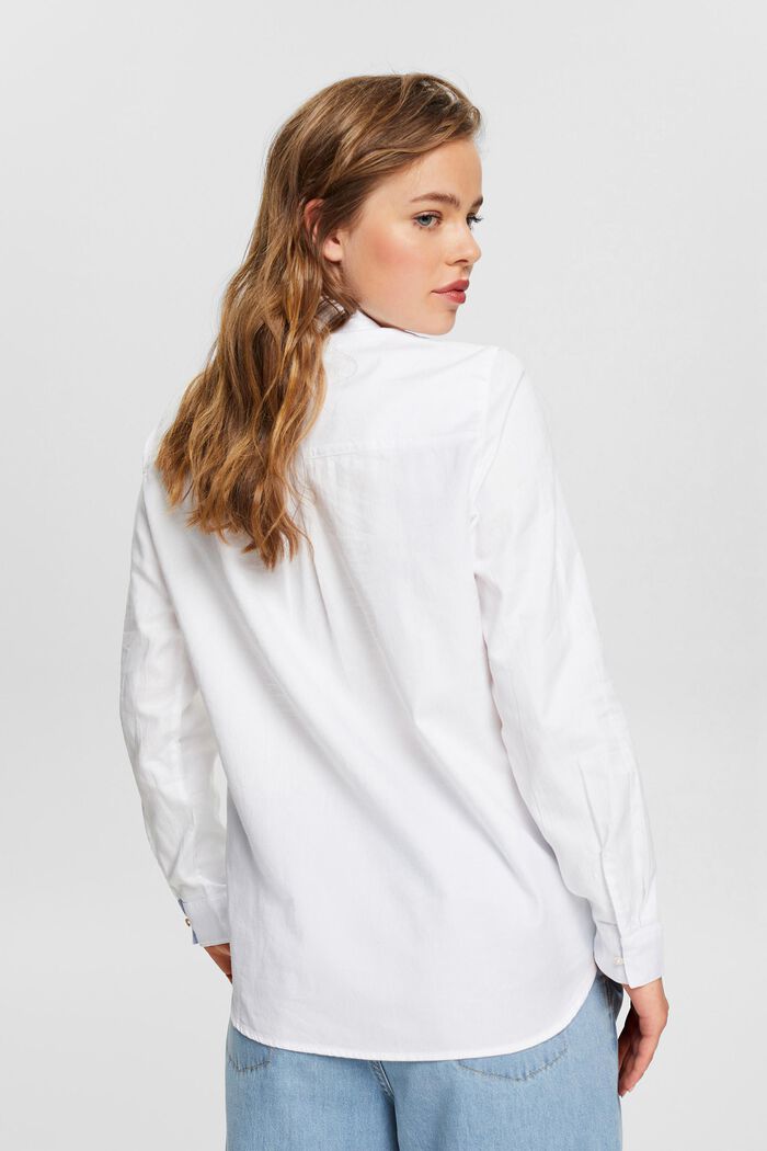 Hemd-Bluse aus 100% Baumwolle, WHITE, detail image number 4
