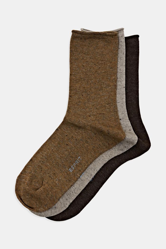 3er-Pack Socken mit Kaschmiranteil, BROWN, detail image number 0