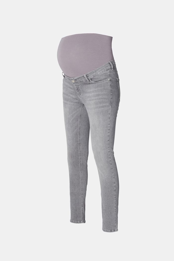 Stretch-Jeans mit Überbauchbund, GREY DENIM, detail image number 3
