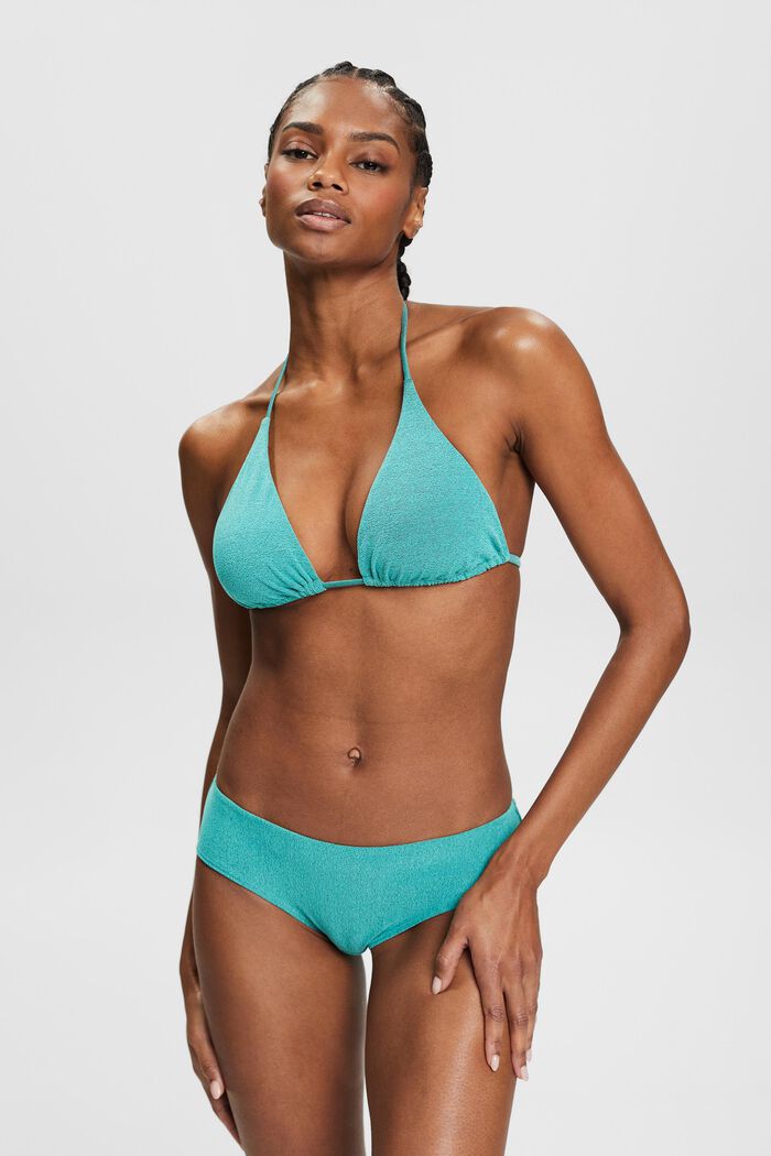 Wattiertes Triangel-Bikinitop, AQUA GREEN, detail image number 0