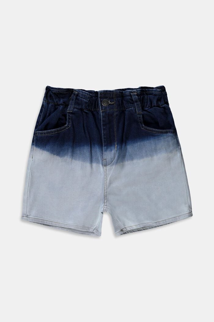Zweifarbige Jeans-Shorts, BLUE BLEACHED, overview