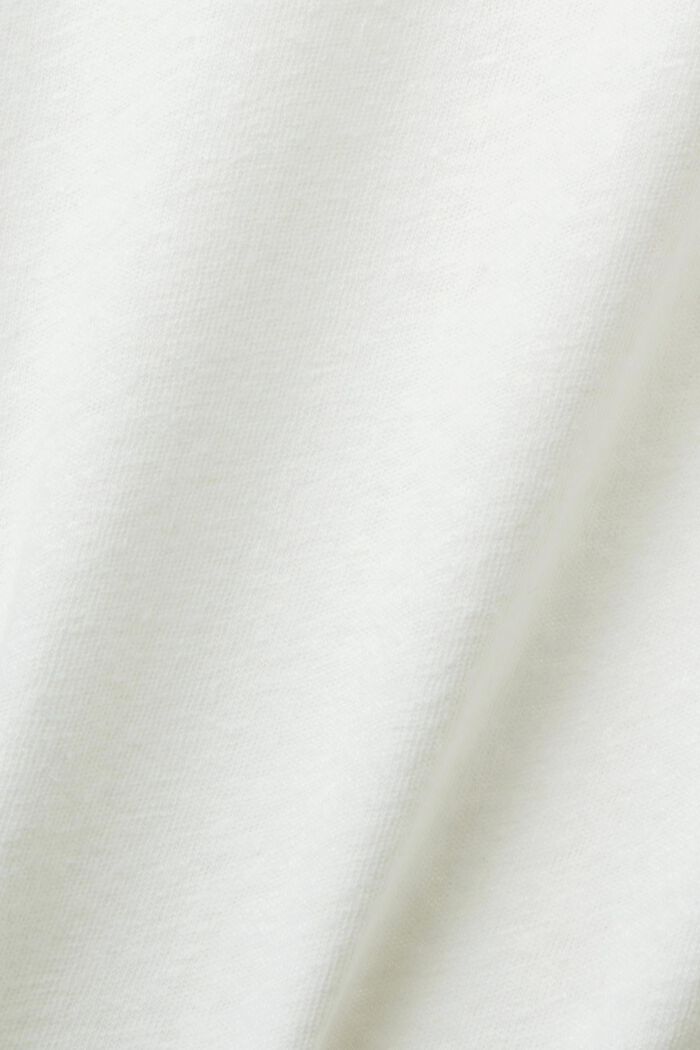 T-Shirt aus Baumwoll-Leinen-Mix, OFF WHITE, detail image number 5