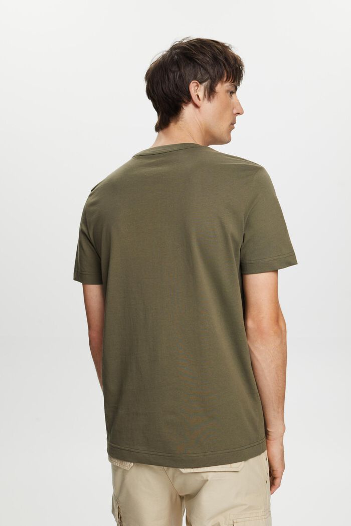 T-Shirt mit Frontprint, 100% Baumwolle, KHAKI GREEN, detail image number 3