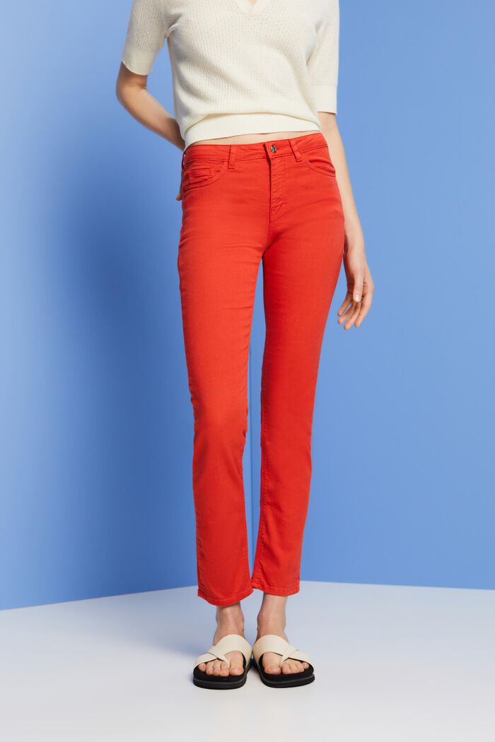 Slim-Fit-Jeans mit mittlerer Bundhöhe, ORANGE RED, detail image number 0