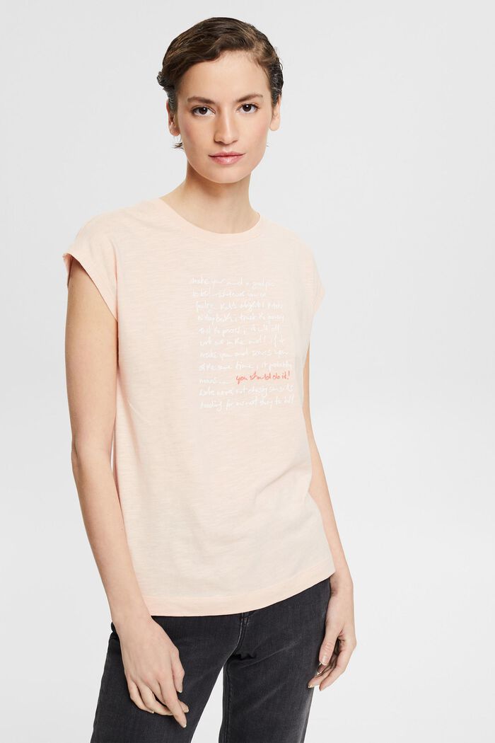 Print-Shirt mit Organic Cotton, NUDE, overview