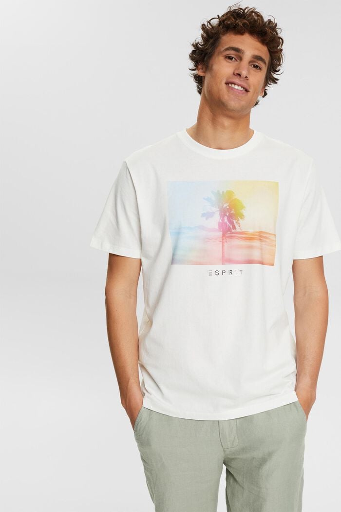 Jersey-T-Shirt mit Print, OFF WHITE, detail image number 4