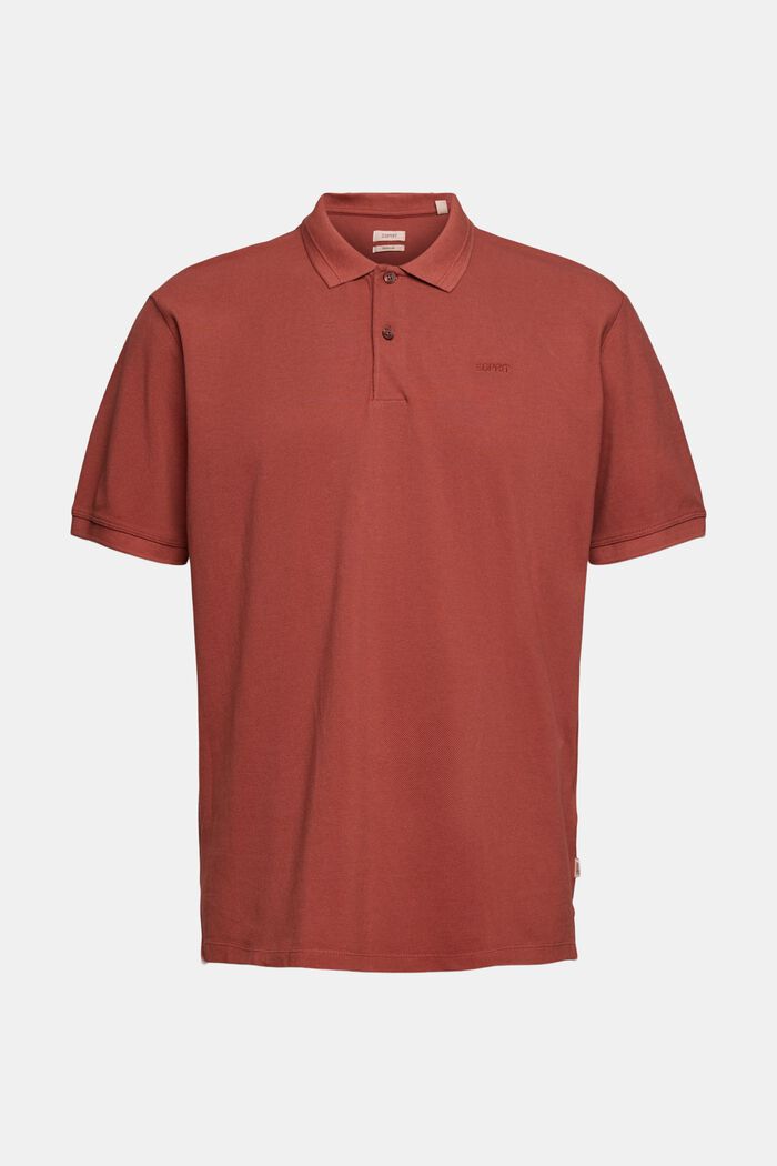 Polo-Shirt aus 100% Organic Cotton, RUST BROWN, overview