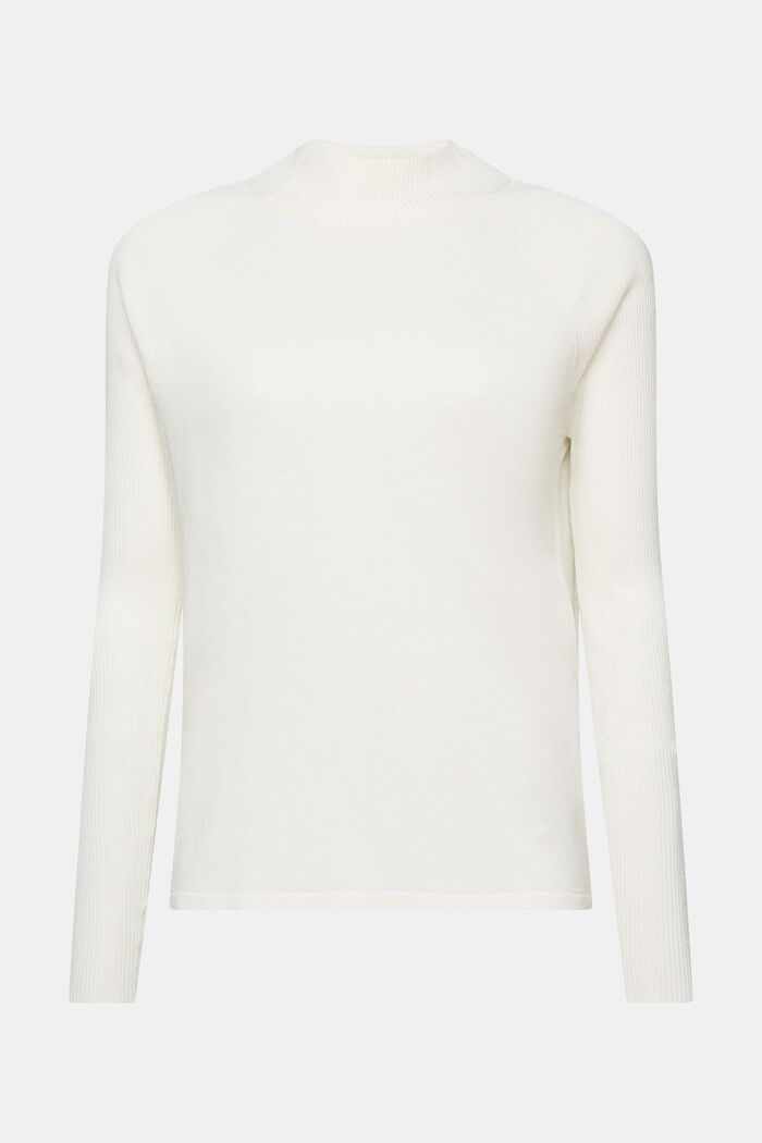 Pullover mit Stehkragen, LENZING™ ECOVERO™, OFF WHITE, detail image number 6