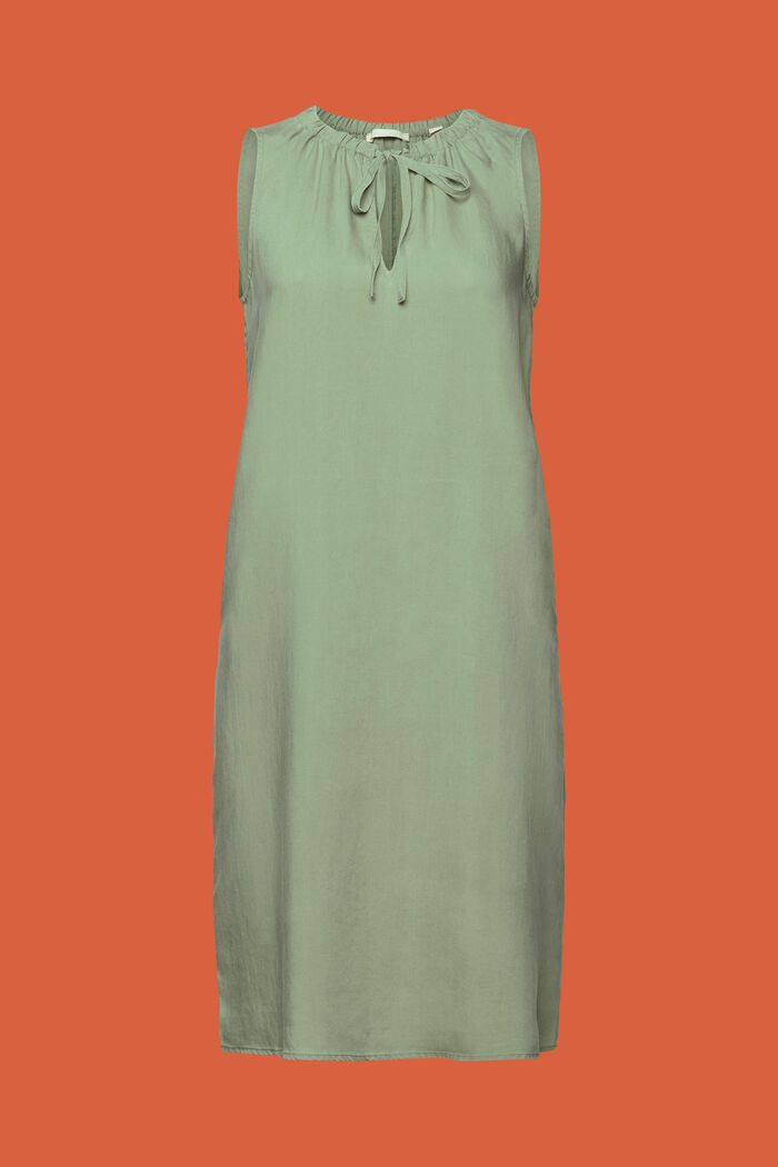 Ärmelloses Kleid mit elastischem Kragen, PALE KHAKI, detail image number 6
