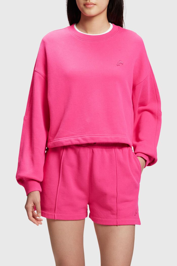 Cropped Sweatshirt mit Delfin-Patch, PINK FUCHSIA, detail image number 0