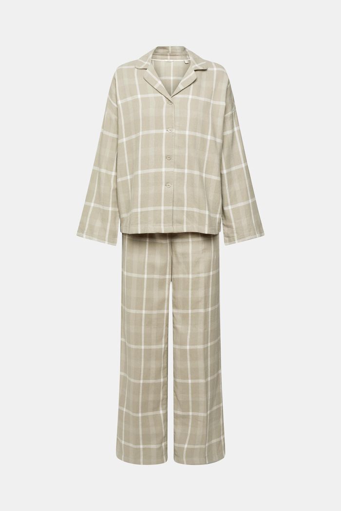 Pyjama-Set aus kariertem Flanell, LIGHT KHAKI, detail image number 5