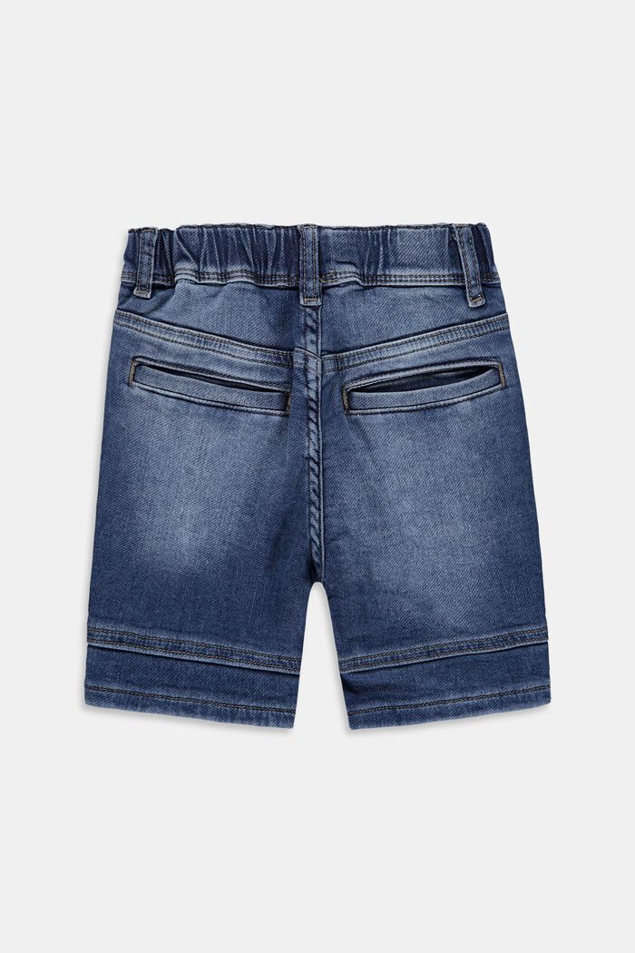 Jeans-Shorts mit elastischem Kordelzugbund, BLUE MEDIUM WASHED, detail image number 1