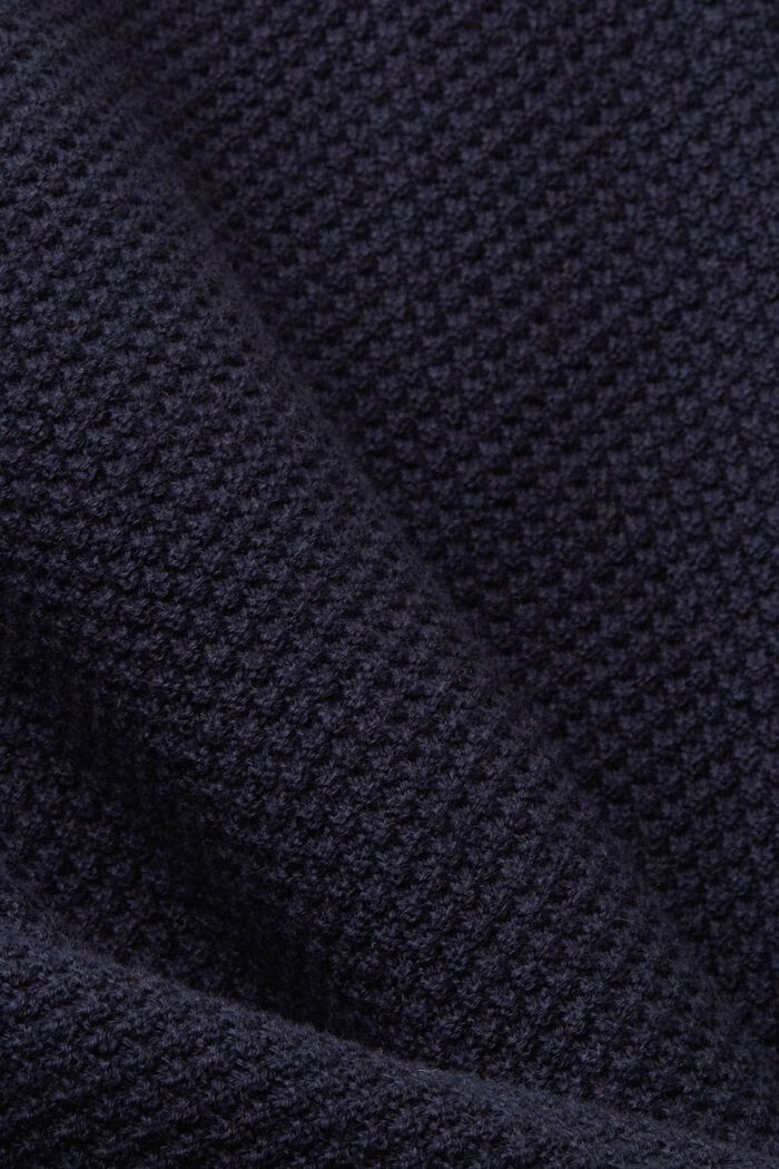 Strukturiertes Polohemd mit kurzem Reißverschluss, NAVY, detail image number 5