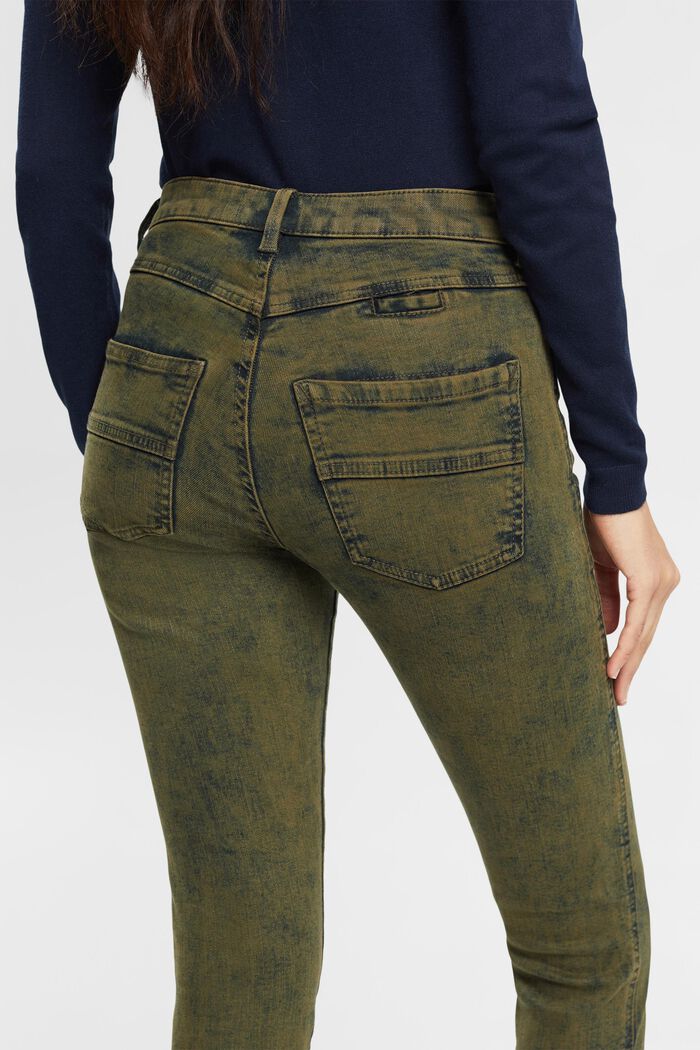 Stretch-Jeans mit Washed-out-Finish, DARK KHAKI, detail image number 2