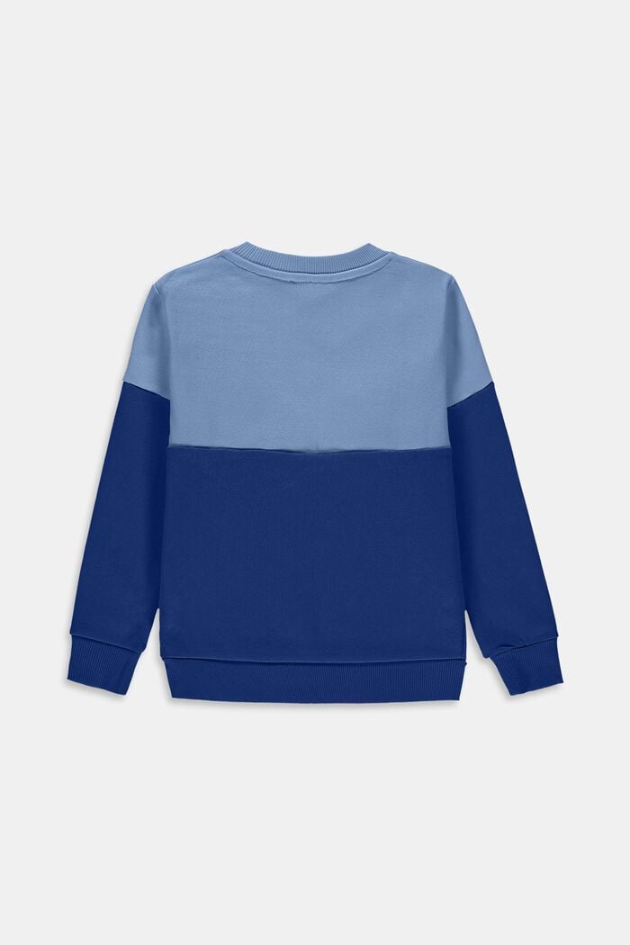 Colorblock-Sweatshirt mit Glitzer-Print, BRIGHT BLUE, detail image number 1