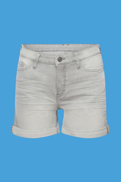 Jeans-Shorts aus Organic Cotton, GREY MEDIUM WASHED, overview