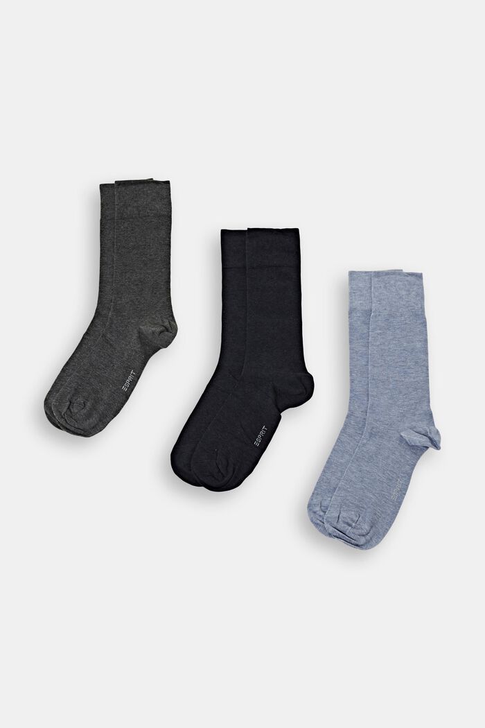 3er Set Socken in Geschenkbox, BLACK/BLUE, detail image number 0