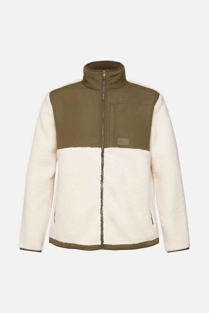 Jacke aus Materialmix, OFF WHITE, overview