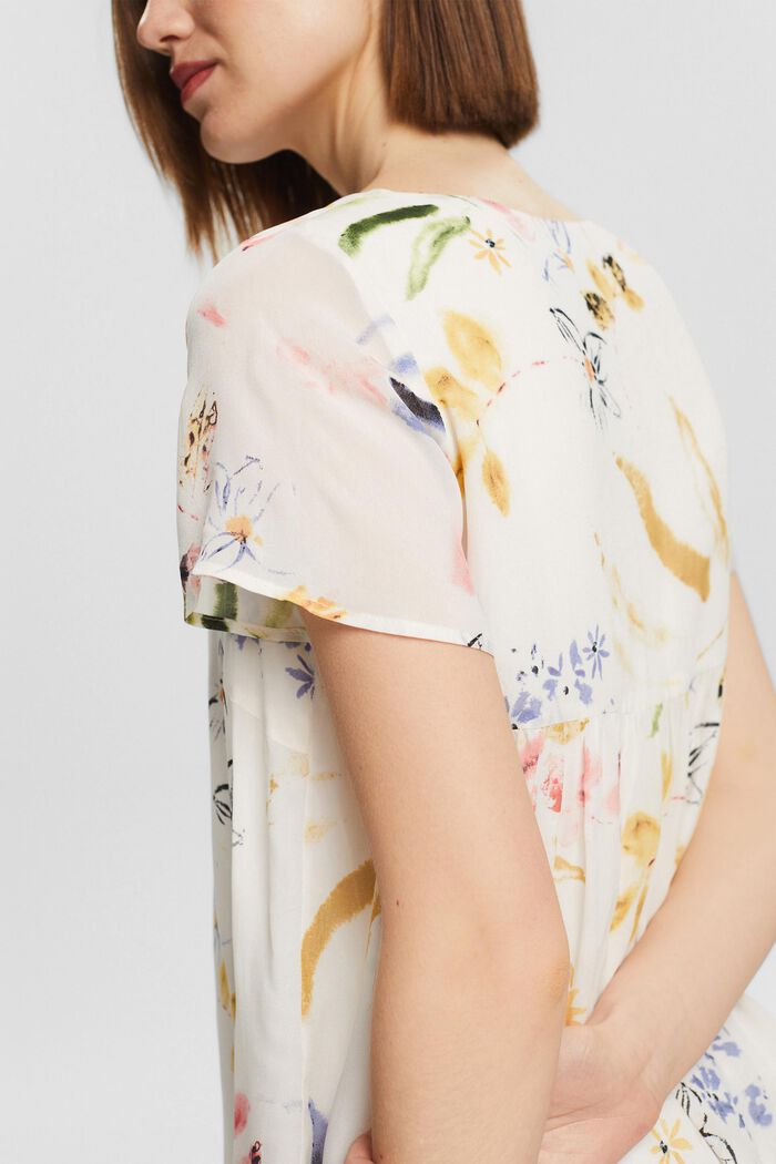 Floral gemusterte Bluse, LENZING™ ECOVERO™, OFF WHITE, detail image number 2