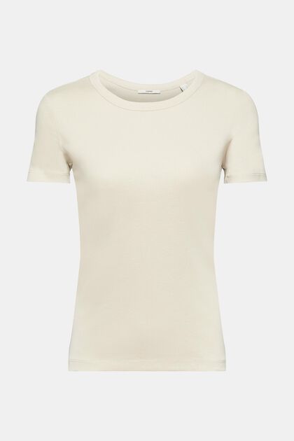 T-Shirt aus Baumwolle, LIGHT TAUPE, overview