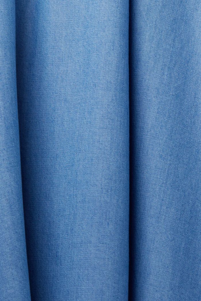 Chambray-Kleid mit Rüschenbesatz am Nackenbindeband, TENCEL™, BLUE MEDIUM WASHED, detail image number 5