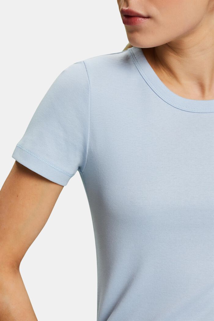 Kurzärmliges Baumwoll-T-Shirt, LIGHT BLUE, detail image number 3