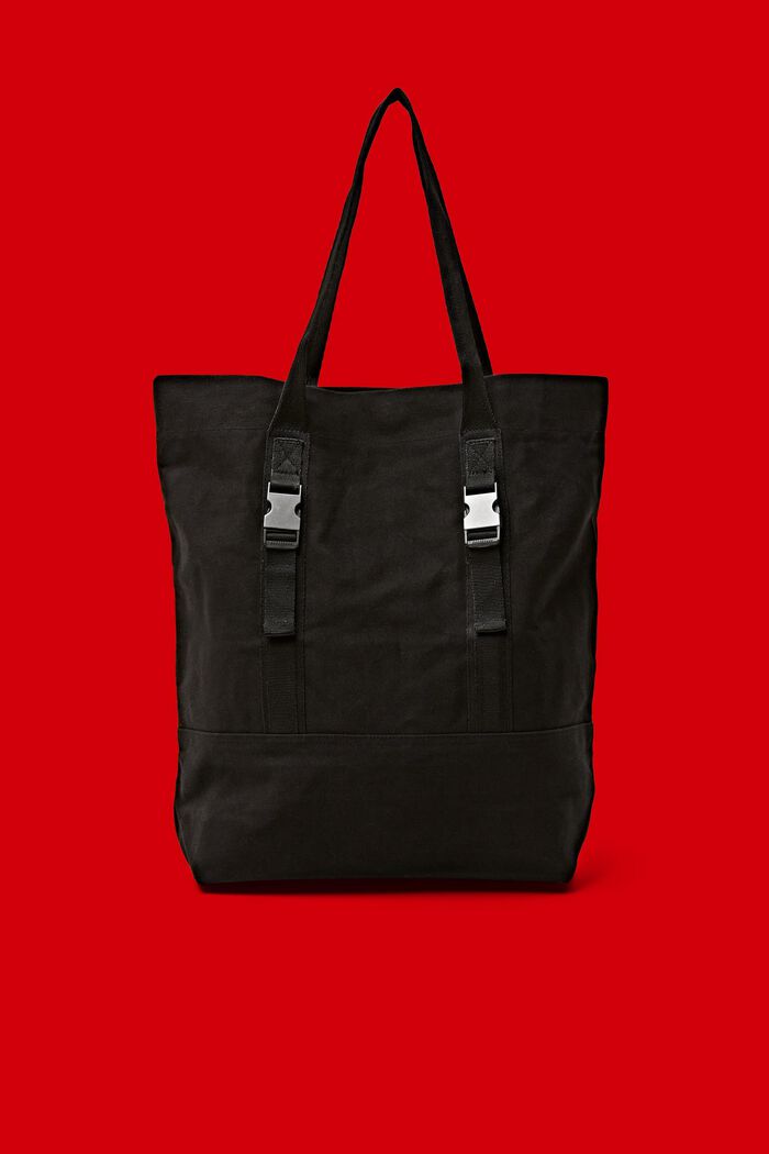 Tote Bag aus Baumwollcanvas, BLACK, detail image number 0