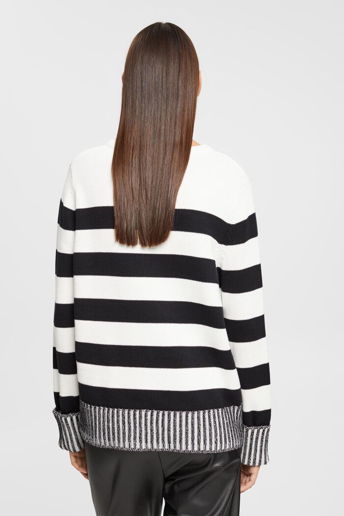 Sweater mit Streifen, 100% Baumwolle, OFF WHITE, detail image number 3