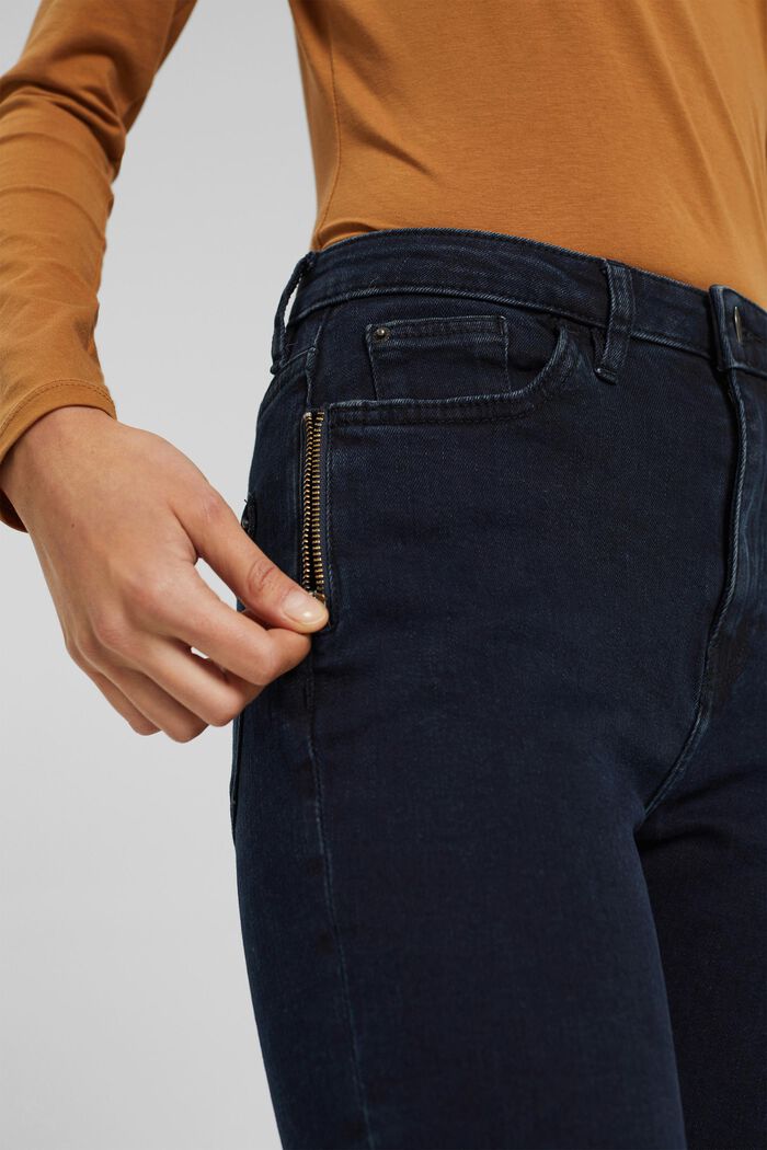 Jeans mit hohem Bund aus Bio-Baumwolle, BLUE BLACK, detail image number 2