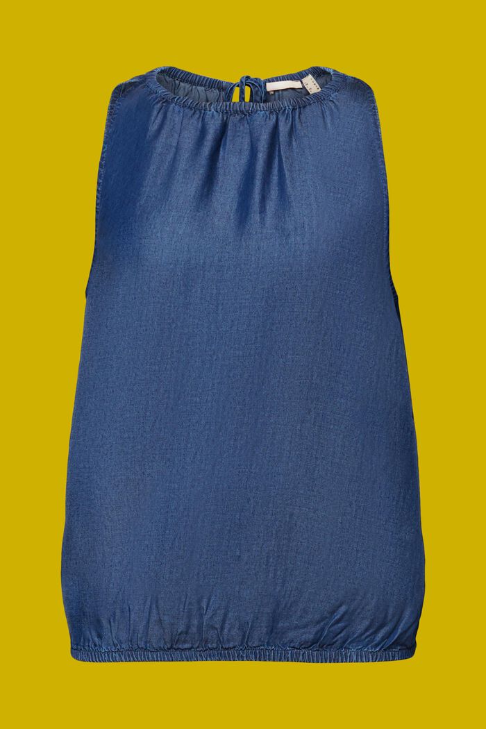 Ärmellose Bluse in Jeansoptik, TENCEL™, BLUE LIGHT WASHED, detail image number 7
