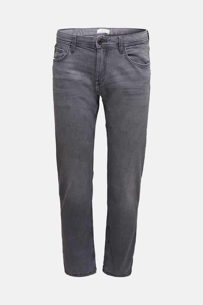 Stretch-Jeans aus Organic Cotton, GREY MEDIUM WASHED, overview