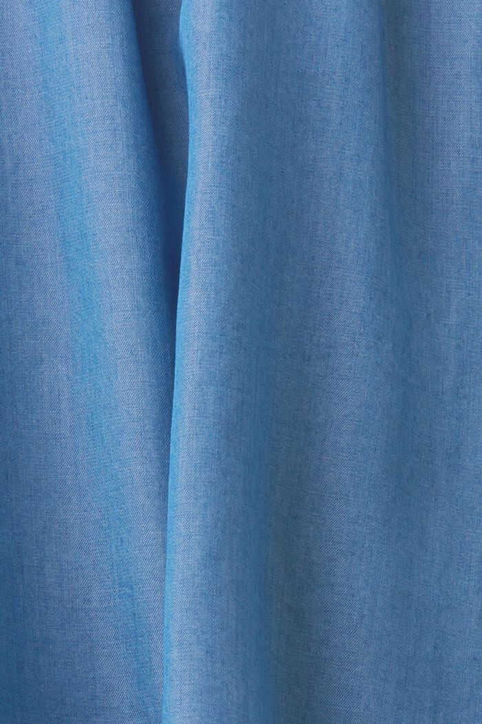 Ärmellose Bluse in Denim-Optik mit Rüschen, BLUE MEDIUM WASHED, detail image number 6